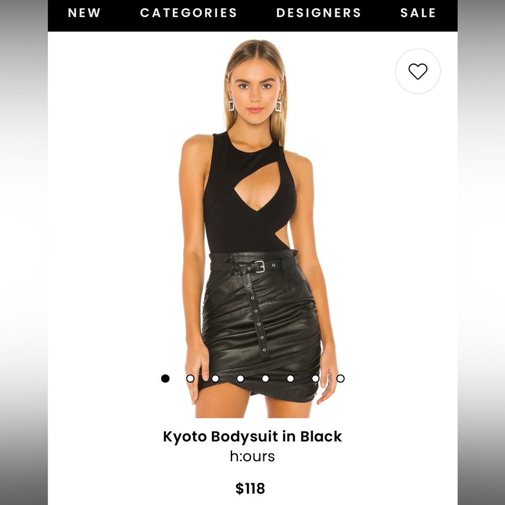 h:ours Kyoto Cutout Bodysuit in Black